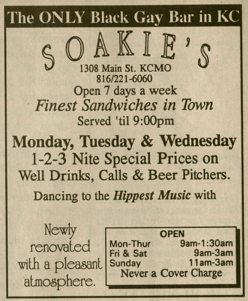 Soakies Black Gay/Queer Bar in KC Flyer